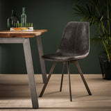 Dining chair Black Siena Saddle PU Faux Leather 