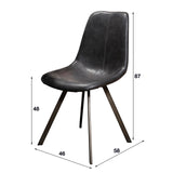 Dining chair Black Siena Saddle PU Faux Leather 