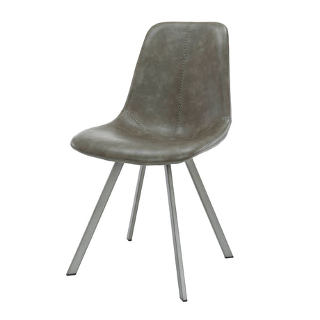 Dining Chair Taupe Siena Saddle PU Faux Leather 