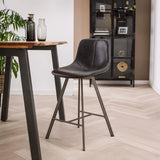 Siena Black Saddle PU Faux Leather Bar Stool 