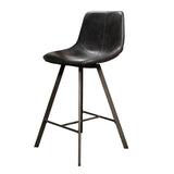 Siena Black Saddle PU Faux Leather Bar Stool 