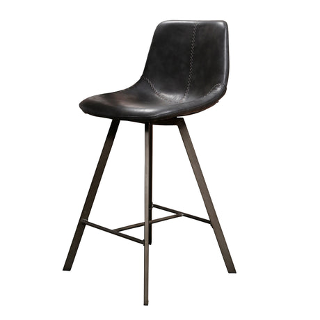 Siena Black Saddle PU Faux Leather Bar Stool 