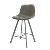 Set of 4 Siena Saddle PU Taupe Bar Stools 