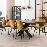 Chic Dining Room Chair Argo Velvet Gold - Without Armrests 