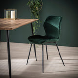 Chic Dining Chair Argo Velvet Green - Without Armrests 