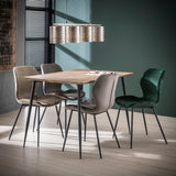 Chic Dining Chair Argo Velvet Green - Without Armrests 
