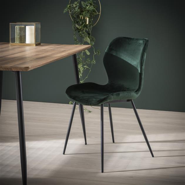 Set van 4 Eetkamerstoelen Velvet Groen Shawn