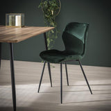 Set van 4 Eetkamerstoelen Velvet Groen Shawn