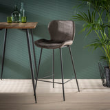 Set of 4 Argo Velours Anthracite Bar Stools 