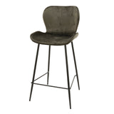 Set of 4 Argo Velours Anthracite Bar Stools 
