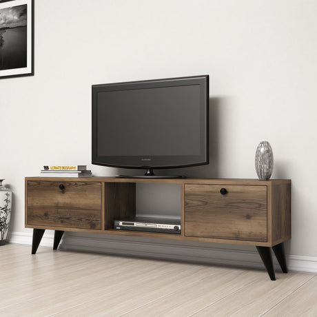 TV Meubel Serenat Walnoot Zwart Melamine 138x42,6x29,5 cm