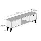 TV Meubel Serenat Walnoot Zwart Melamine 138x42,6x29,5 cm