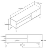 TV Meubel Retro 1562 Eik Melamine 120x44,6x cm