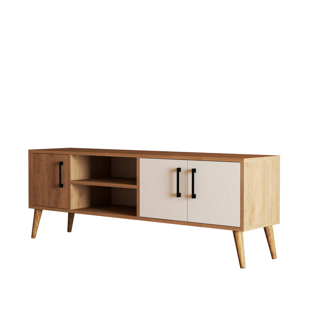 TV furniture Exxen oak white melamine 150x52x34 cm