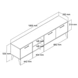 TV Meubels - TV Meubel Exxen Eik Melamine 180x52x35 cm - Dimehouse