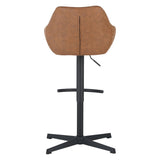 Venom bar stool Anthracite - Industrial rotating bar chair with armrest - Eco -Leer