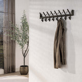 Industrial Coat Rack 16-Hook Brushed Metal Groningen