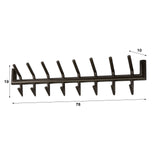 Industrial Coat Rack 16-Hook Brushed Metal Groningen