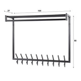 Coat rack Kym 20-Hook Dark Gray - With Rod 