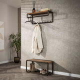 Arlo coat rack rod and hat shelf with 8 hooks Drift brown 