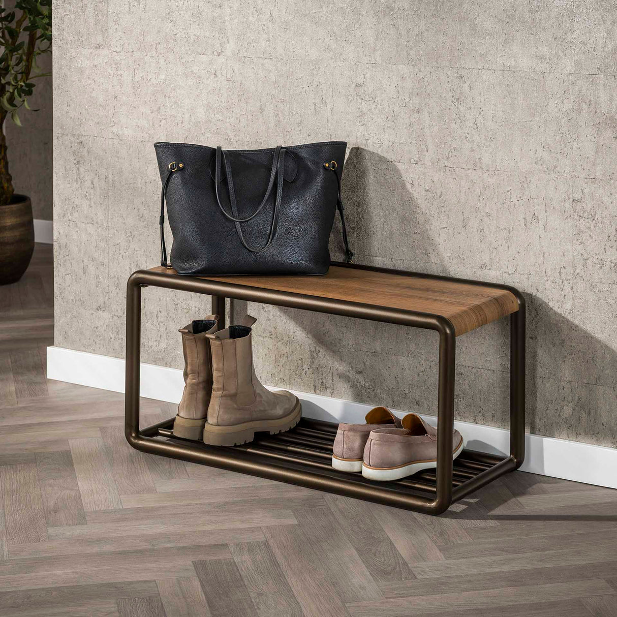 Senna Shoe Bench Drift brown 80x35 cm 