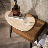 Nightstand Monza Left 1 Drawer Ceramic Travertine 