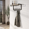 Coat racks - Wall coat rack Aria 2x5 hooks Travertine Melamine Bronze colored - Dimehouse