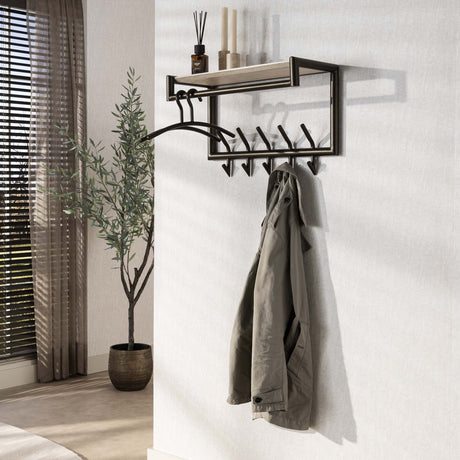 Hook wall Travertine 2x5 hooks 65 cm Melamine 