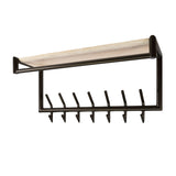 Coat rack Aria rod and hat shelf 2x7 hooks melamine travertine 