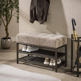 Schoenenbank-Schoenenbank Terra 85 cm bruin metaal-Dimehouse