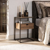 Nachtkastje Cassi 1 lade Keramiek travertin 40x35x60 cm