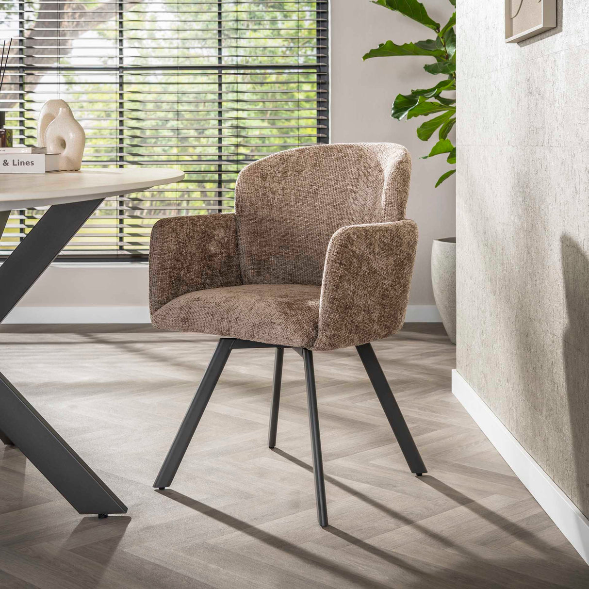 Set of 2 dining chairs Linea Hoven Rich Champagne 