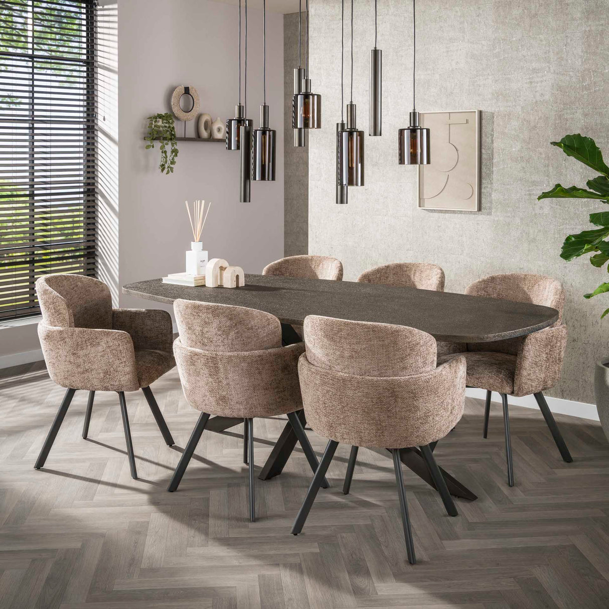 Set of 2 dining chairs Linea Hoven Rich Champagne 