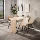 Set of 4 dining chairs Avero swivel Jaroq sand 