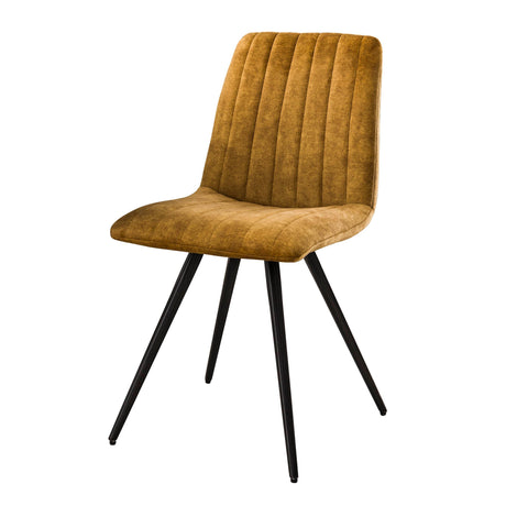 Sadie Velvet Dining Chair Gold - Without Armrests 