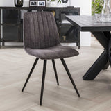 Set van 4 Eetkamerstoelen Sadie Velvet Antraciet - Zonder Armleuningen