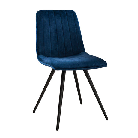 Set of 4 Dining Chairs Sadie Velvet Blue - Without Armrests