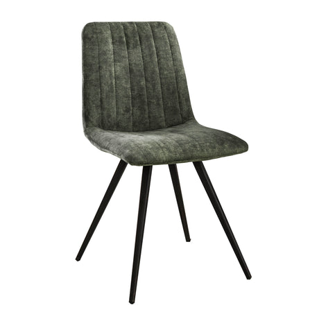 Set van 4 Eetkamerstoelen Sadie Velvet Groen - Zonder Armleuningen