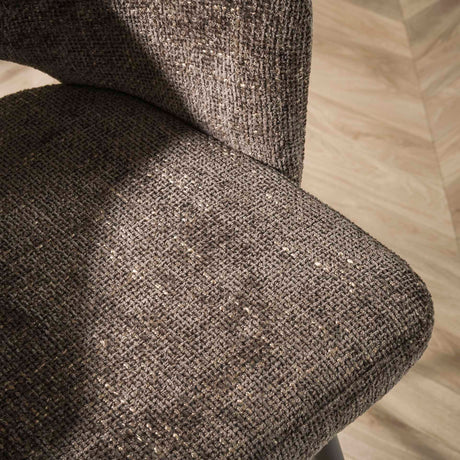 Set of 2 dining chairs Cargo Fabric Brown 