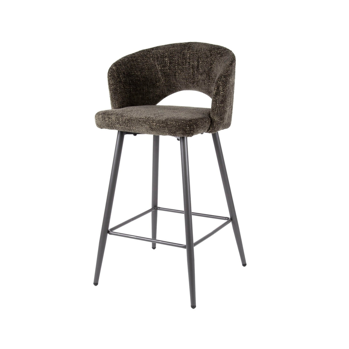 Modern Brown Bar Stool Alba Tissee Cargo Fabric 