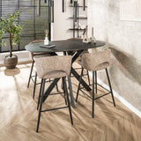 Modern Sand Alba Tissee Cargo Fabric Bar Stool 
