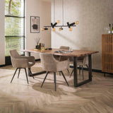 Set of 2 dining chairs Bouclé sand swivel Syro 