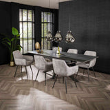 Set of 2 dining chairs Rivo Rib Rock Silver 