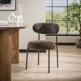 Set of 2 dining chairs Aero Fabric Brown 