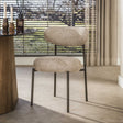 Dining room chair - Set of 2 dining room chairs round bouclé sand - brown Aero - Dimehouse