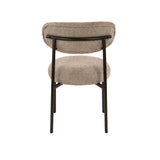 Set of 2 dining room chairs round bouclé sand-brown Aero