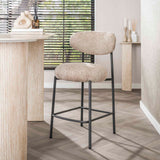 Bar stool Round Duo Cargo sand fabric - set of 2 