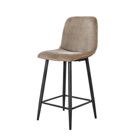 Set of 2 bar stools koda rib fabric sand color