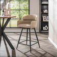 Bar Stools - Bar Stools Sienna Bouclé Sand Round Back Rotatable - Dimehouse
