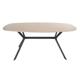 Dining Table Vesta Danish Oval Ceramic Travertine Look 180 cm 